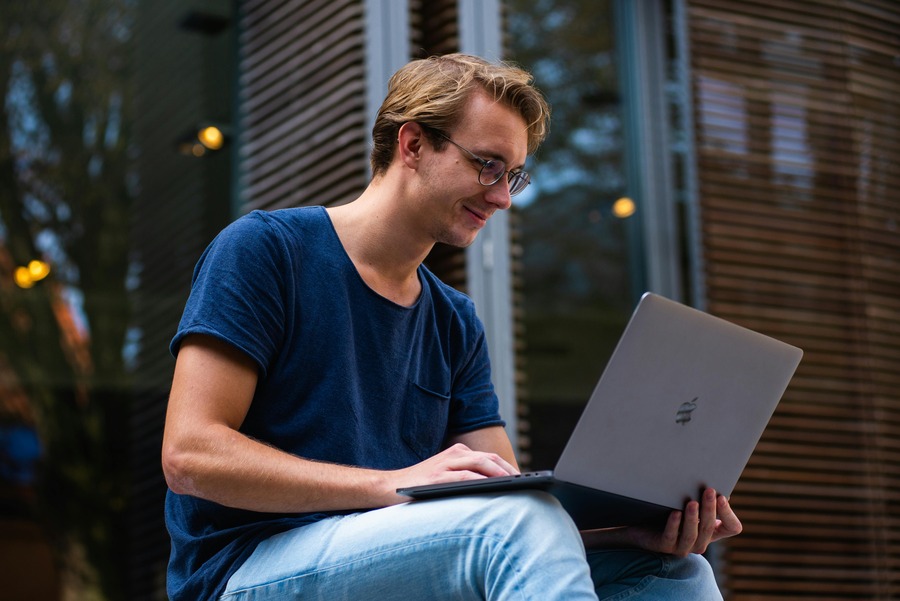 Man and MacBook